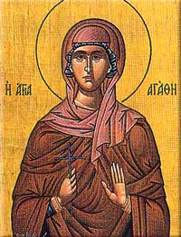 Portrait of St. Agatha of Sicily, patron of Saints, apostles, martyrs, confessors, Doct…