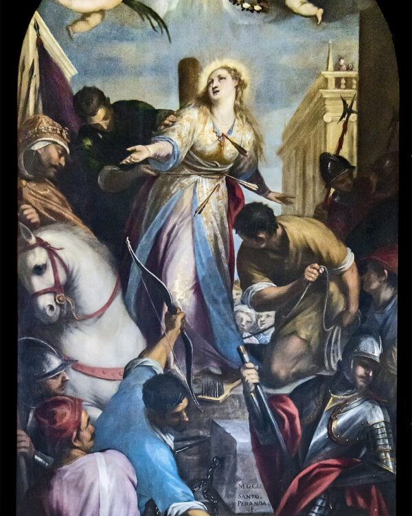 St. Christina of Bolsena Catholic saint portrait Portrait of St. Christina of Bolsena, patron of Archers, millers