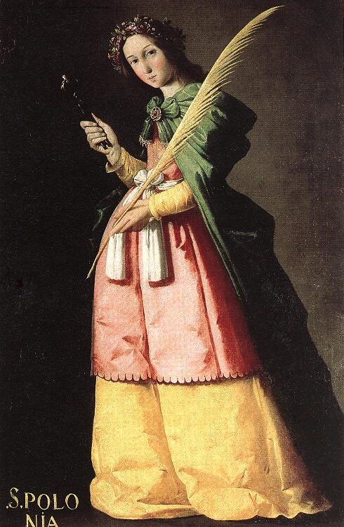 St. Apollonia Catholic saint portrait Portrait of St. Apollonia, patron of Grand multi-relic reliquary components