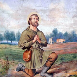 Devotional portrait of St. Isidore the Farmer