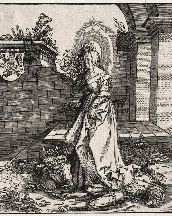 St. Ermelinde Catholic saint portrait Portrait of St. Ermelinde, patron of single women, hermits, eye problems