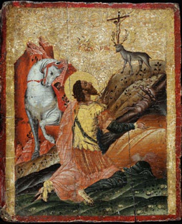 St. Eustace Catholic saint portrait Portrait of St. Eustace, patron of hunters and difficult situations
