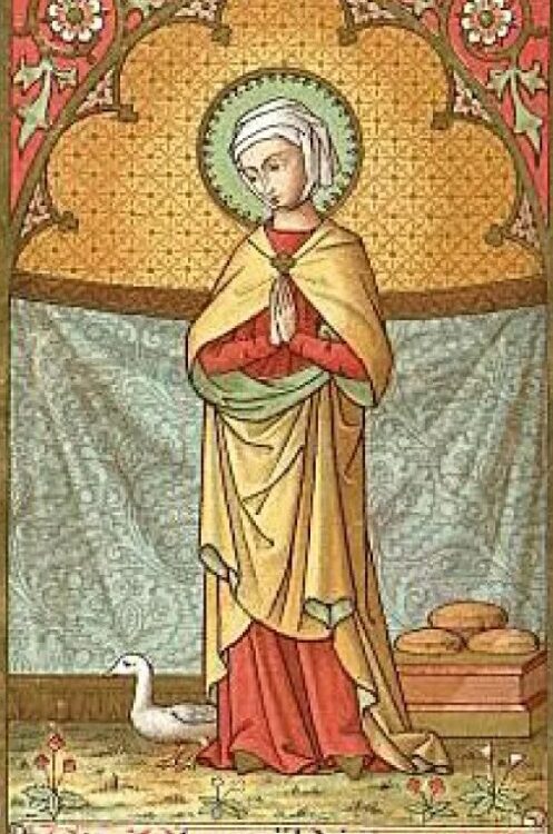 St. Pharaïldis (Pharaildis of Ghent) Catholic saint portrait Portrait of St. Pharaïldis (Pharaildis of Ghent), patron of Ghent, widows, those in difficult marriages