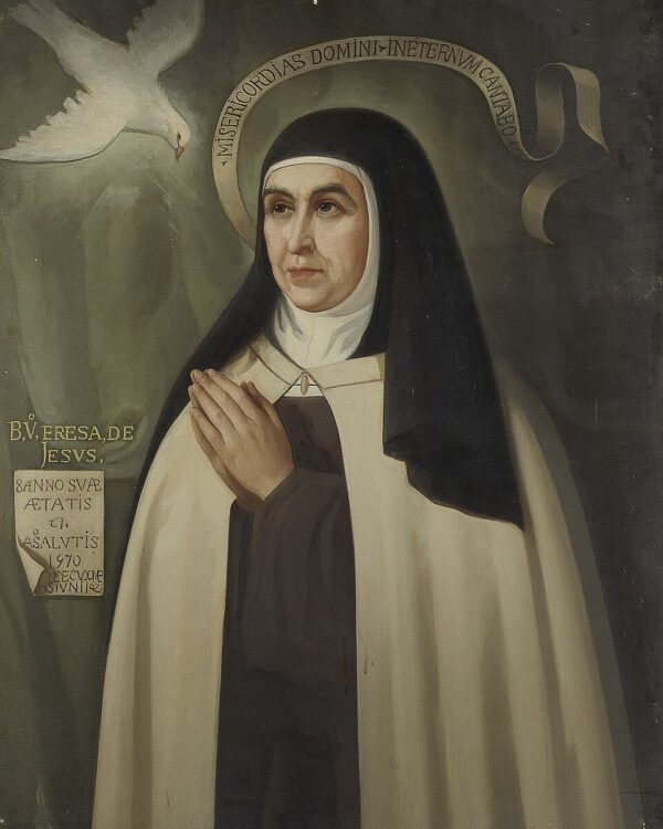 St. Teresa of Ávila Catholic saint portrait Portrait of St. Teresa of Ávila, patron of Spain, contemplative prayer