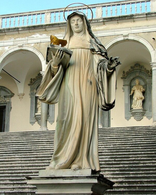 St. Scholastica Catholic saint portrait Portrait of St. Scholastica, patron of Nuns, storms