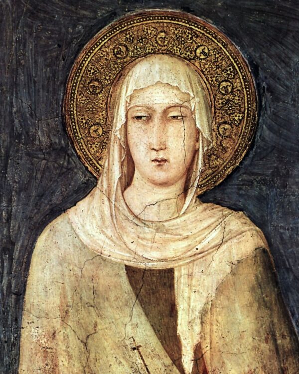 St. Clare of Assisi Catholic saint portrait Portrait of St. Clare of Assisi, patron of television, eye disorders, embroiderers