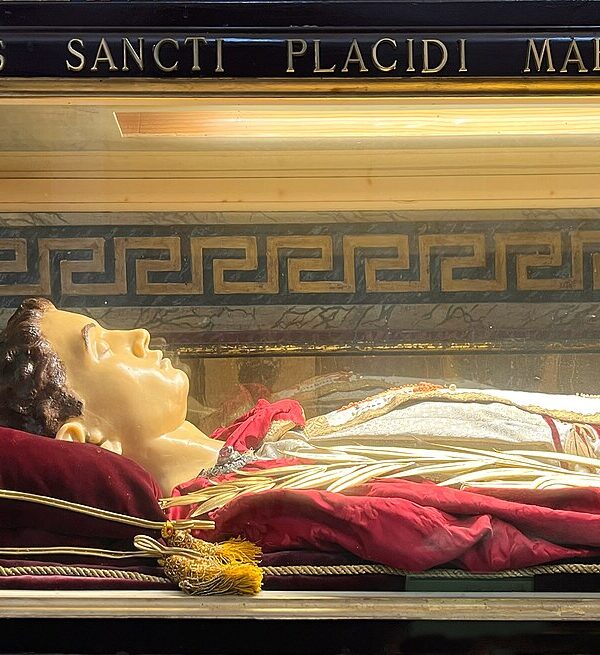 St. Placidus Catholic saint portrait Portrait of St. Placidus, patron of Benedictine monks, obedience